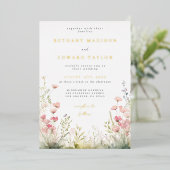 Délicat Mariage Floral Invitation (Debout devant)