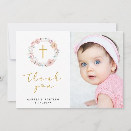 Délicat Merci floral et coton (Devant)