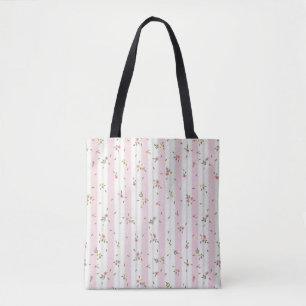 Délicat motif floral arrière Sac fourre-tout rose 
