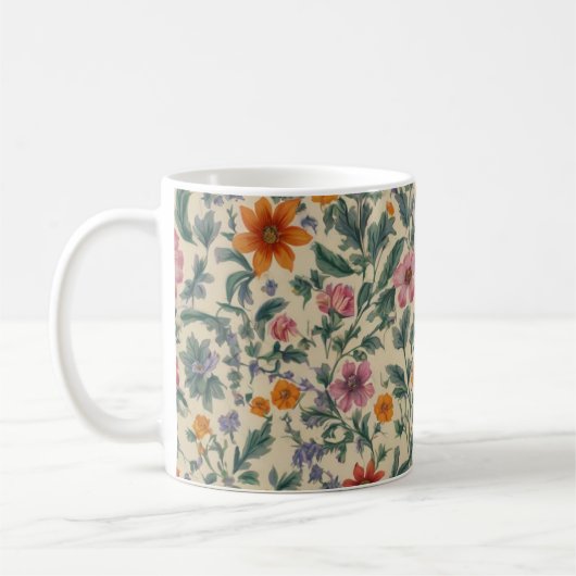 Délicat Mug Fleur Féminine (Gauche)