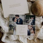 Délicat or et crème 4 Merci Modèle photo<br><div class="desc">Cette délicate carte de remerciements 4 modèle photo doré et crème est parfaite pour un mariage moderne. Le design minimaliste romantique présente une belle et élégante typographie de champagne jaune doré sur un arrière - plan de crème d'ivoire au look épuré et sobre. Personnalisez le dos de la carte avec...</div>