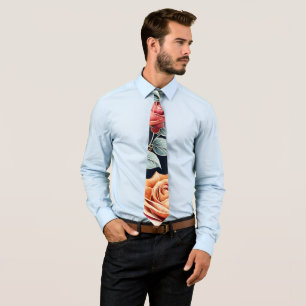 Délicat Rose floral Cravate avec touche artistique