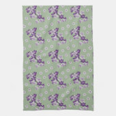 Délicat serviette de thé aux orchidées violettes (Vertical)