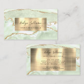 délicat vert Carte de visite Agate (Devant / Derrière)