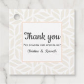 Delicate abstracte bladeren dank u bruiloft bedankjes labels (Voorkant)