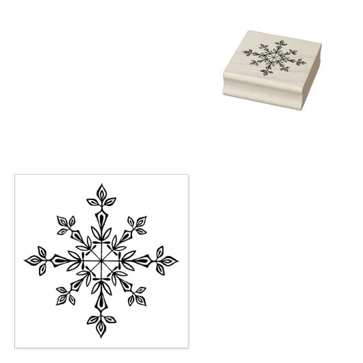 Delicate and Elegant Snowflake Wood Craft Stamp Rubberstempel (Gestempeld)