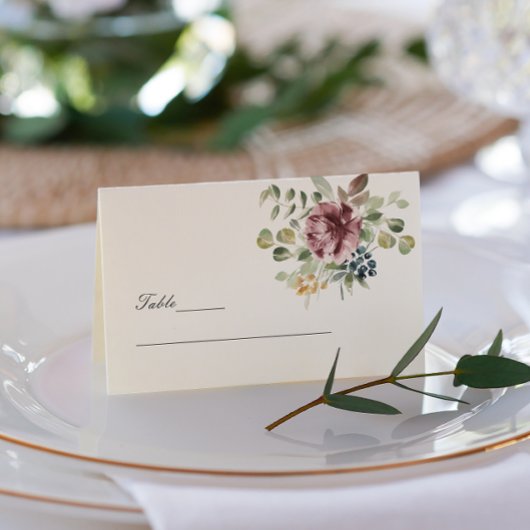 Delicate Anemone bouquet elegant Wedding Visitekaartjes