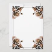 Delicate Antieke Perzikrozen Bruiloft Kaart (Achterkant)