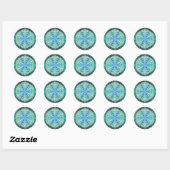 Delicate Aqua Ice Crystal Snowflake Sticker (Vel)
