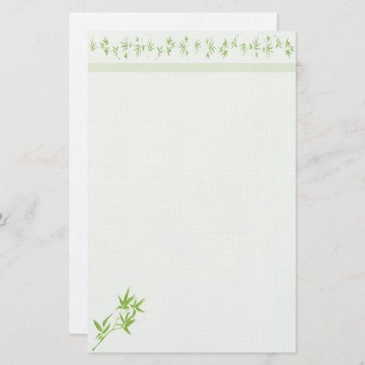 Delicate Bamboo Linen Stationery Briefpapier (Voorkant / Achterkant)