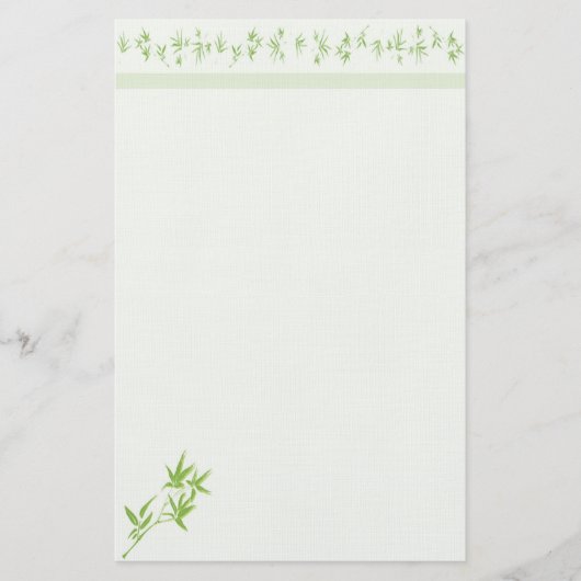 Delicate Bamboo Linen Stationery Briefpapier (Voorkant)