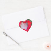 Delicate Beauty: rode bloem met witte veer Hart Sticker (Envelop)