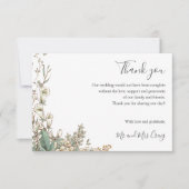 Delicate Bellflowers vert Mariage merci (Devant)