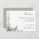 Delicate Bellflowers vert Mariage merci (Devant / Derrière)