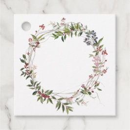 Delicate Berry en Foliage Wreath Gift Label