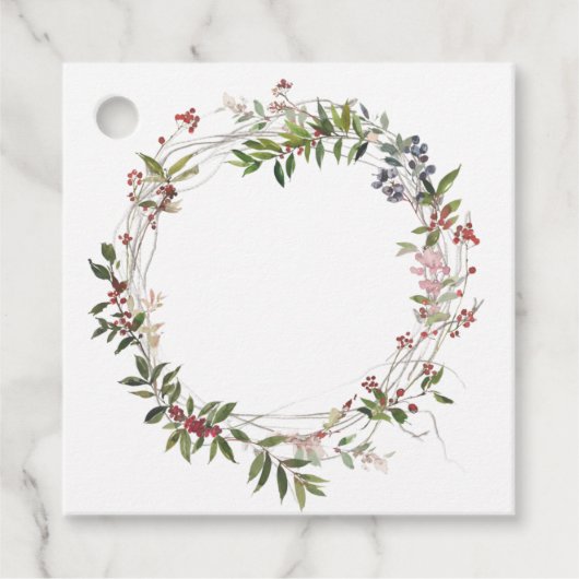 Delicate Berry en Foliage Wreath Gift Label (Voorkant)