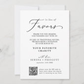 Delicate Black and White In Lieu Of Favors Card Kaart (Voorkant)