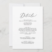 Delicate Black Calligraphy Front and Back Wedding Kaart (Achterkant)