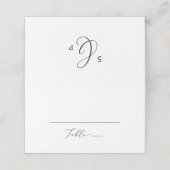 Delicate Black Calligraphy Monogram Folded Wedding (Buitenkant ongevouwen)