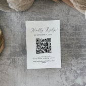 Delicate Black Calligraphy QR Code RSVP Informatiekaartje