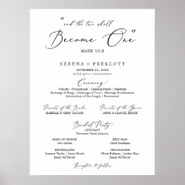 Delicate Black Calligraphy Quote Wedding Program Poster