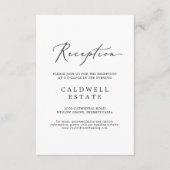Delicate Black Calligraphy Reception Insert Kaart (Voorkant)