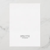 Delicate Black Calligraphy Script Wedding Menu Folie Uitnodiging (Achterkant)
