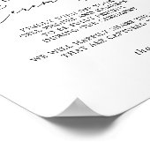 Delicate Black Calligraphy Unplugged Ceremony Sign Poster (Hoek)