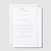 Delicate Black Calligraphy Vellum Wedding Menu Vellum Uitnodigingen (Offset)