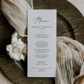 Delicate Black Calligraphy Wedding Dinner Menu