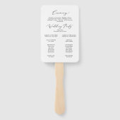 Delicate Black Calligraphy Wedding Party Programme Handwaaier (Achterkant)