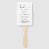 Delicate Black Calligraphy Wedding Party Programme Handwaaier (Voorkant)