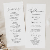 Delicate Black Calligraphy Wedding Programme Programma