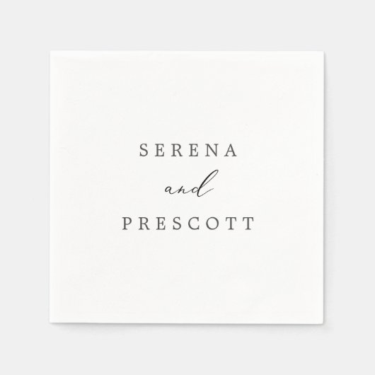 Delicate Black Calligraphy Wedding Servet (Voorkant)