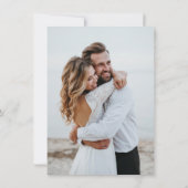 Delicate Black Monogram Calligraphy Photo Wedding Kaart (Achterkant)