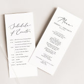 Delicate Black Wedding Menu en schema van evenemen