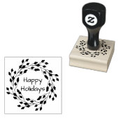 Delicate bladkrans vakantie 	rubberstempel (Gestempeld)