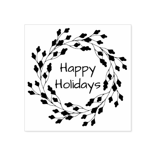 Delicate bladkrans vakantie 	rubberstempel (Afrduk)