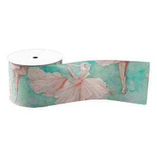 Delicate  Blauw en Roze Tiny Dancer Print Grosgrain Lint