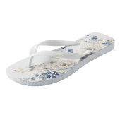 Delicate Blauwe Bloem Flip Flops (Schuin)