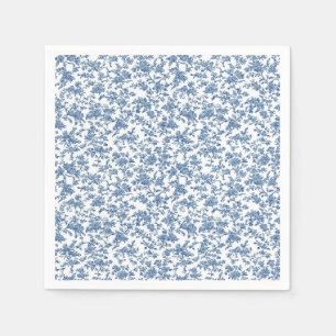 Delicate Blauwe Bloem Toile Tuinfeest Papieren Ser Servet