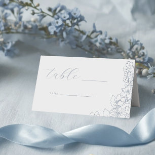 Delicate Blauwe Bloemige Bruiloft Tafel