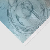 Delicate Blauwe  Geïnspireerde Bloemen Decoupage Tissuepapier (Detail)