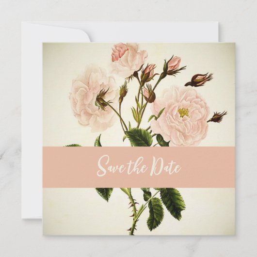 Delicate bloemen Bewaar de datum Save The Date (Voorkant)