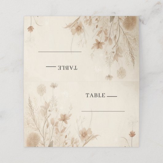  Delicate Bloemen Botanische Boho Bruiloft (Buitenkant ongevouwen)