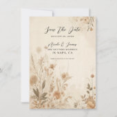 Delicate Bloemen Botanische Boho Bruiloft Kaart (Voorkant)