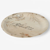  Delicate Bloemen Botanische Boho Bruiloft Papieren Bordje (Gekanteld)