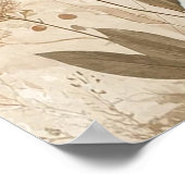 Delicate Bloemen Botanische Boho Bruiloft Poster (Hoek)