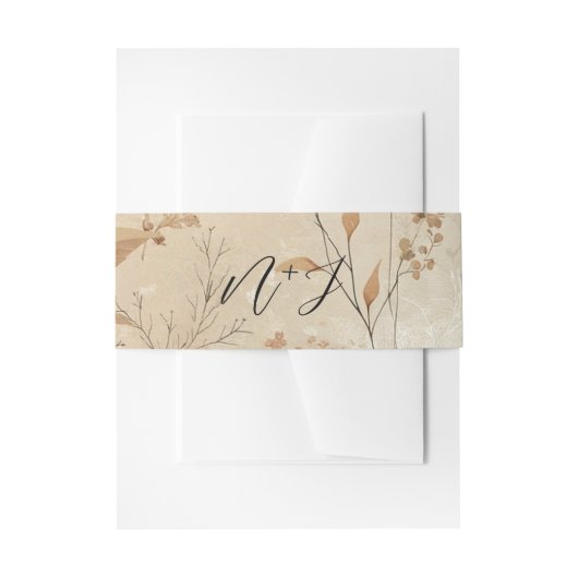  Delicate Bloemen Botanische Boho Bruiloft Uitnodigingen Wikkel (Voorkant Voorbeeld)