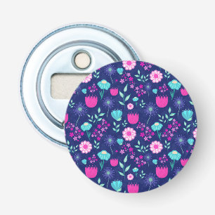 Delicate Bloemen en Botanische Details Button Flesopener